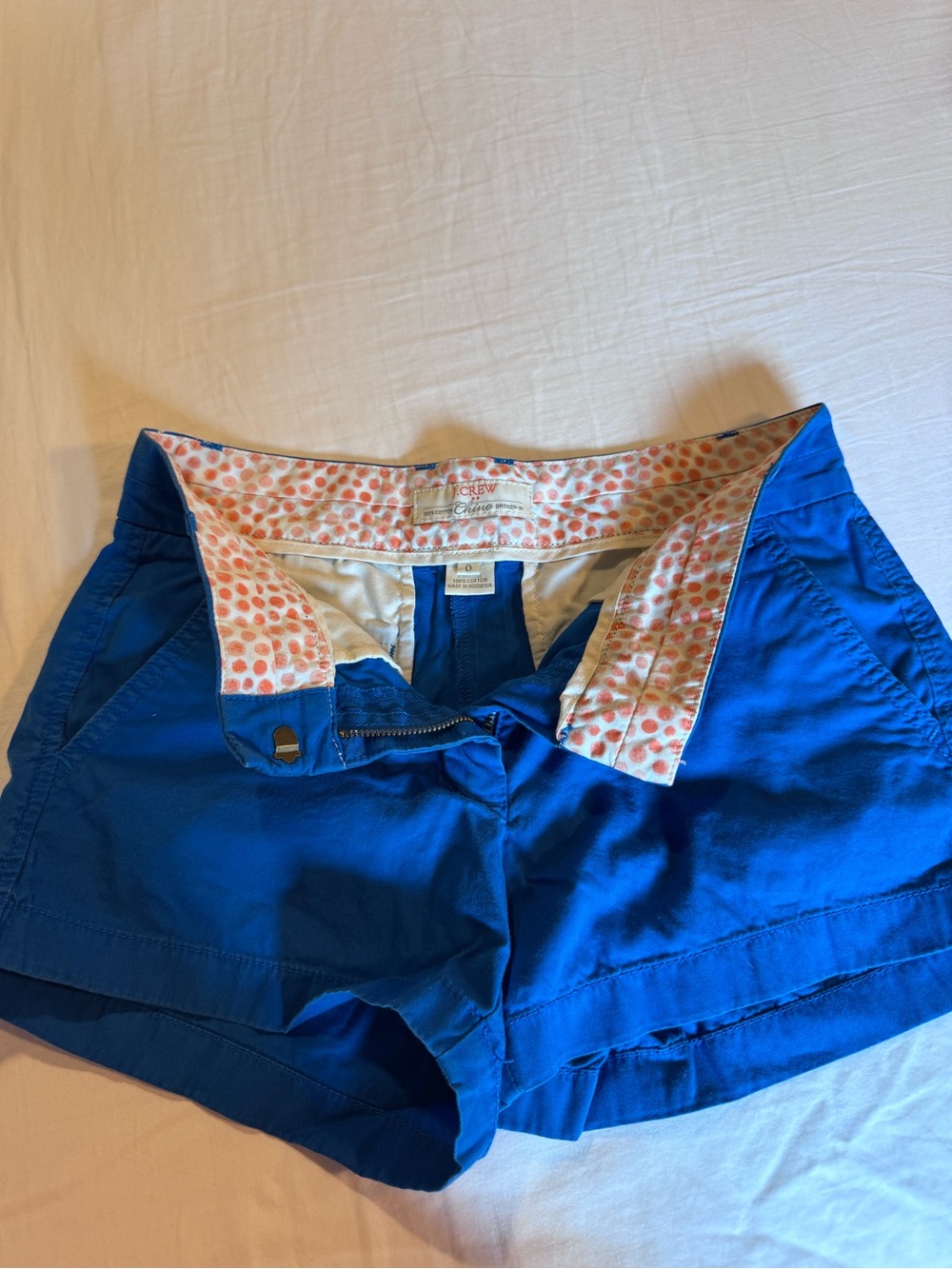J. Crew Women's Bright Blue Cotton Chino Shorts